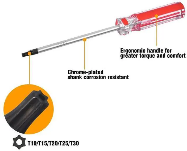 Alt view image 3 of 6 - T10 Torx Screwdriver - Premium S2 Steel Screwdriver for Electronics Repair, Home Appliances & DIY Projects