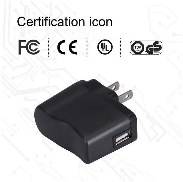 Alt view image 4 of 7 - USB Wall Charger 5V 500mA for iPod, Sony, Walkmam, SanDisk MP3 MP4 Player, Fitness Tracker, Fitbit, Black