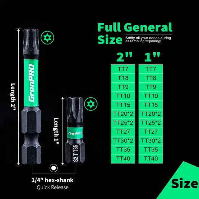 Alt view image 5 of 6 - Torx Bit Set 29pcs Impact Driver Bit Set, S2 Steel Torx Screwdriver Sets, Tamper Proof Star Bits Sets, Star Screwdriver 1"&2" Long (T7-T40) Torque Security Bits with Magnetic Bit Holder
