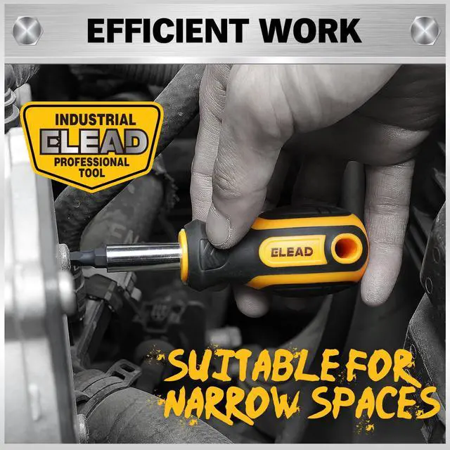 Alt view image 5 of 7 - 26-Piece Magnetic Security Torx Screwdriver Bit Set - 1/4 inch Magnetic Bit Driver, T5-T40, Ergonomic Cushion Grip 95mm & 210mm Handles, Torx, Square, Phillips, Slotted Bits