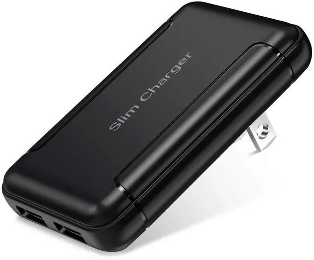 Main image of Flat USB Wall Charger, OKRAY 5v/3a Fast Charging Block Foldable & Extra-Slim Multiport Travel Adapter Plug, Dual USB-A Port Phone Charger for iPhone 14 13 12 11 XR XS, Samsung Galaxy A16 A37, Switch