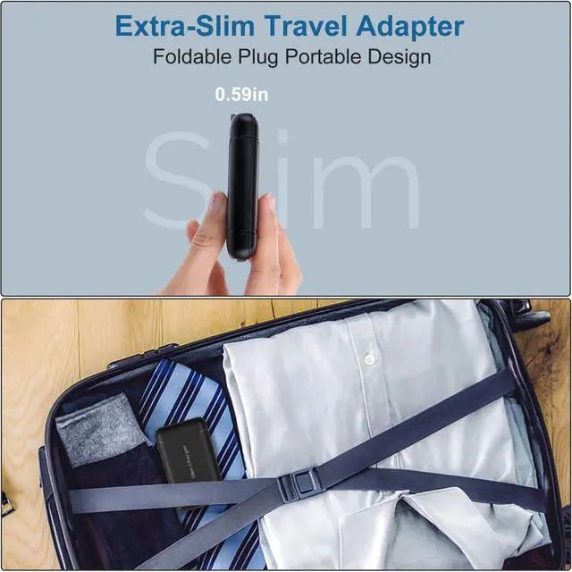 Alt view image 4 of 7 - Flat USB Wall Charger, OKRAY 5v/3a Fast Charging Block Foldable & Extra-Slim Multiport Travel Adapter Plug, Dual USB-A Port Phone Charger for iPhone 14 13 12 11 XR XS, Samsung Galaxy A16 A37, Switch