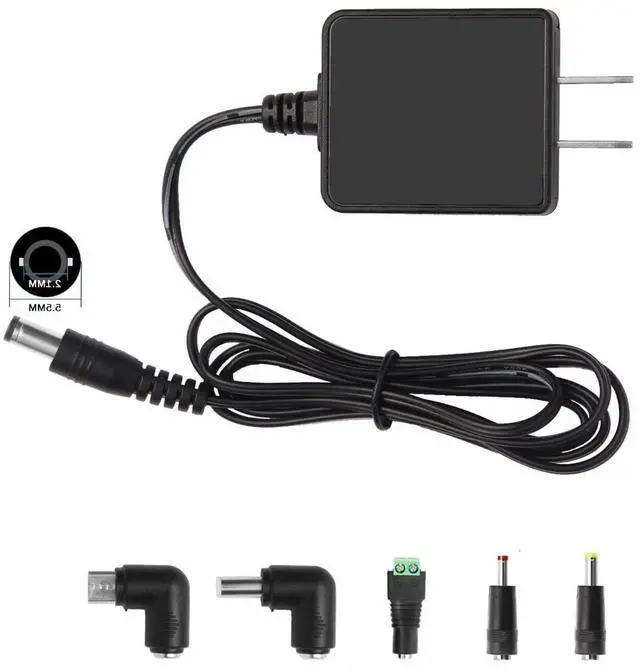Main image of 5V 1A Power Supply Adapter 5W AC 110V-240V to DC 5 Volt 1Amp 0.5A Replacement Power Cord for Security Camera Baby Monitor Graco Swing TV Box Raspberry Pi Type C with 5 Replacement Connector