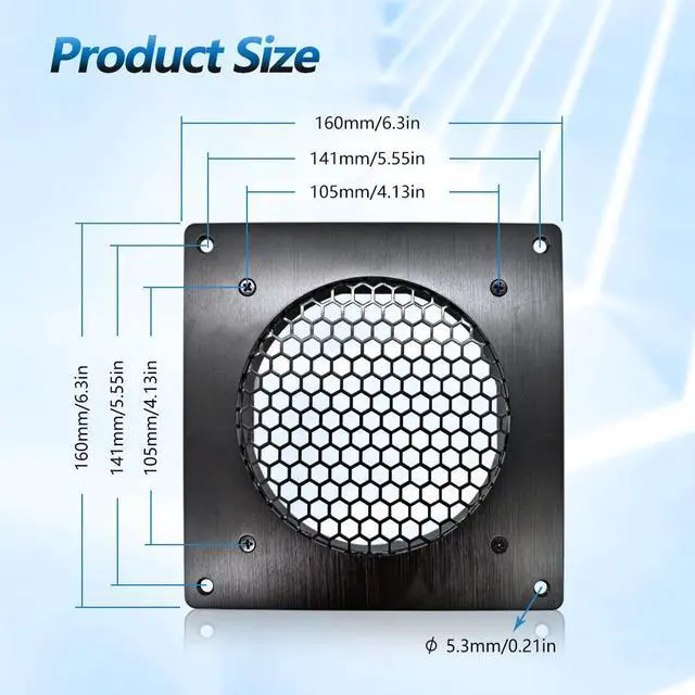 Alt view image 2 of 4 - 120MM Ventilation mesh for Cabinet AV Electronic Cabinet PC Computers, Also Includes a kit to Install an 120mm Fan.