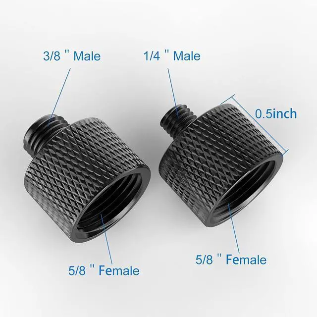 Alt view image 2 of 4 - 8pcs Mic Stand Adapter 5/8 to 3/8 and 5/8 to 1/4 Mic Thread Screw Adapter Combo Pack For Microphone Mounts and Stands (Black