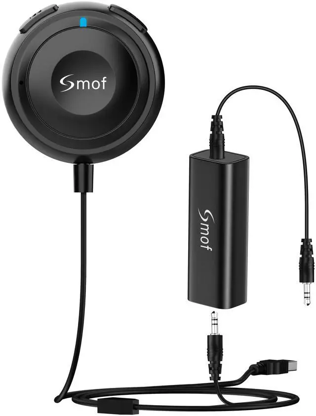 Main image of Car Adapter, 3.5mm Aux Bluetooth Adapter for Car/Home Stereo/Speakers, Blue-Tooth Audio Receiver with Ground Loop Noise Isolator, Hands-Free Calls, Dual Connection, 3.5mm AUX Input