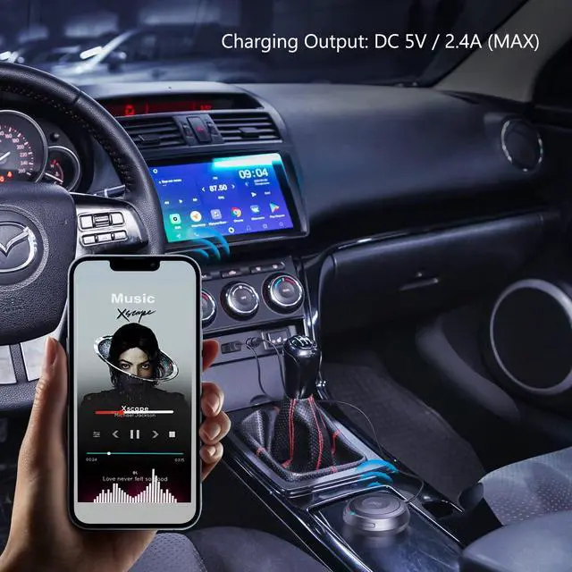 Alt view image 6 of 7 - Car Adapter, 3.5mm Aux Bluetooth Adapter for Car/Home Stereo/Speakers, Blue-Tooth Audio Receiver with Ground Loop Noise Isolator, Hands-Free Calls, Dual Connection, 3.5mm AUX Input