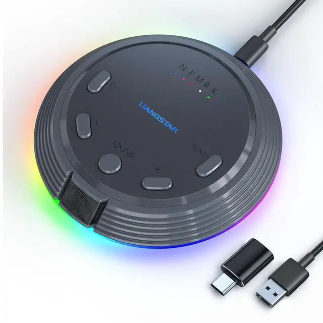 Main image of Gaming USB Microphone with AI Noise Cancellation, 5 Voice Changes, Mute, Volume Control, RGB Light Condenser Computer Microphone for PC Gamer, YouTube, Streaming, Conference