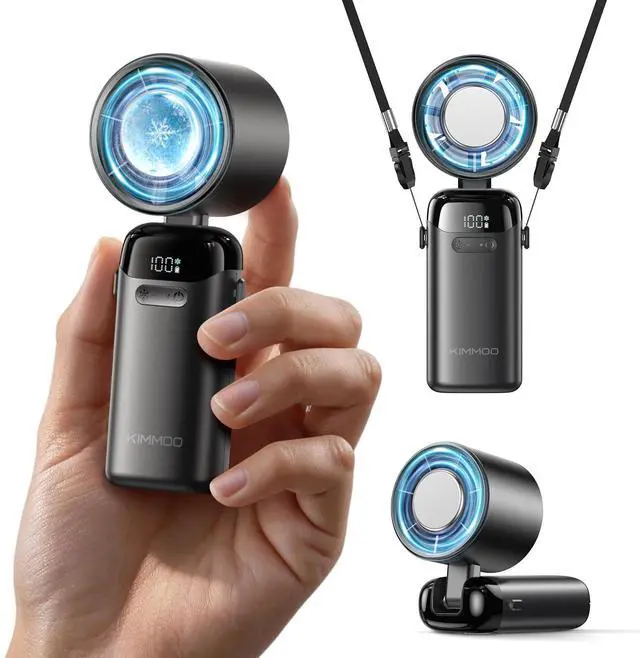 Main image of Handheld Portable Turbo Fan with Ice Cooler, Powerful 21000 RPM, Speed (1-199), Up to 14Hrs Cooling, Rechargeable Personal Fan, Small Pocket Hand Fans for Travel/Outdoor/Home/Office (Black)