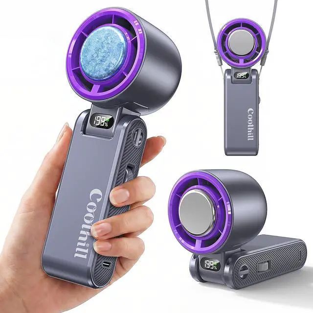 Main image of Handheld Portable fan with Turbo Cooling - Hand Held Fan Rechargeable,1-199 Speed, 12H Battery Life 5500mAh, Powerful Mini Personal Fan for Travel, Outdoor, Beach, Makeup, Summer Use