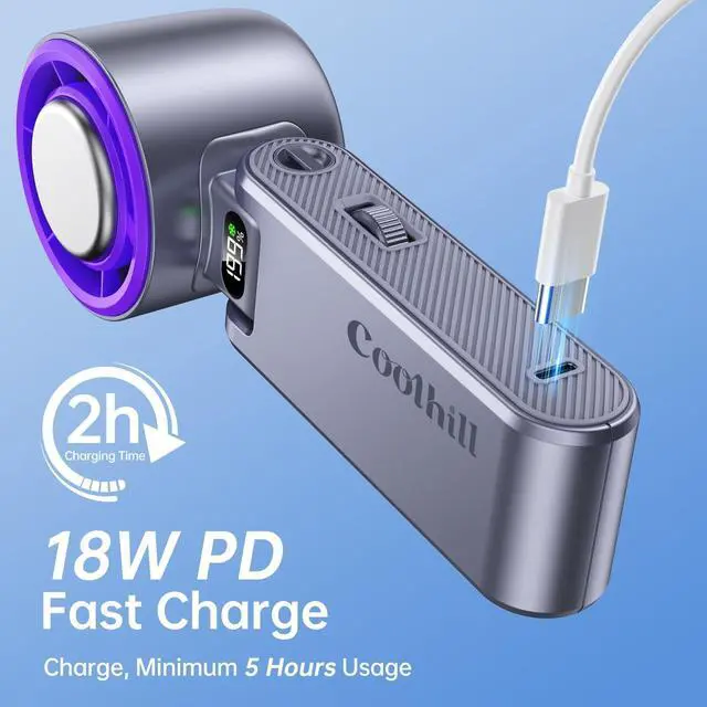 Alt view image 6 of 7 - Handheld Portable fan with Turbo Cooling - Hand Held Fan Rechargeable,1-199 Speed, 12H Battery Life 5500mAh, Powerful Mini Personal Fan for Travel, Outdoor, Beach, Makeup, Summer Use