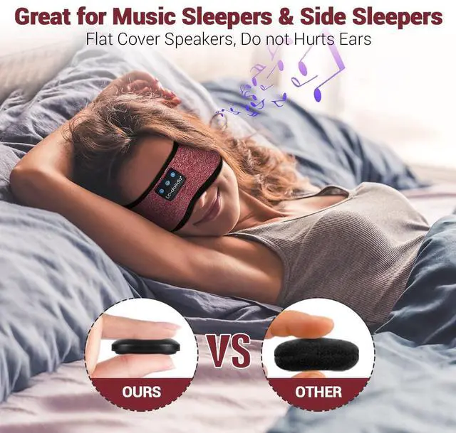 Alt view image 2 of 6 - Sleep Headphones Bluetooth Headband Sleeping Wireless Headband Headphones with Thin HD Stereo Speakers Perfect for Side Sleepers, Sport, Yoga, Travel