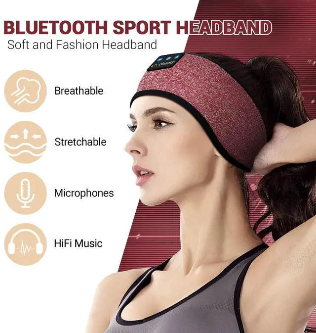 Alt view image 4 of 6 - Sleep Headphones Bluetooth Headband Sleeping Wireless Headband Headphones with Thin HD Stereo Speakers Perfect for Side Sleepers, Sport, Yoga, Travel