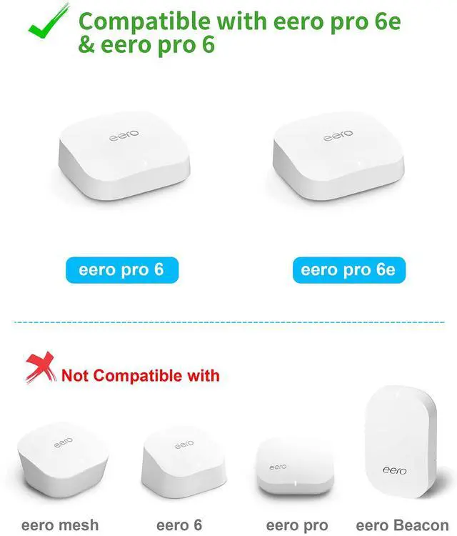 Alt view image 2 of 7 - 2 Pack Outlet Wall Mount Holder for eero Pro 6 and Pro 6E | Wall Mount Holder Stand Bracket for eero Pro 6E & Pro 6, Built-In Cord Storage and No-Drill Outlet Mounting