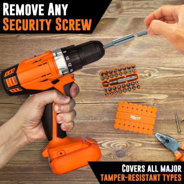 Alt view image 6 of 7 - Mutt Tools 33pc Security Bit Set - Complete Torx Security Screwdriver Set with Tamper Proof Bits - Star Bits, Hex, Spanner, Tri-Wing & Torq - Professional Security Torx Bit Set
