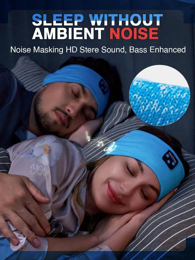 Alt view image 2 of 7 - Sleep Headphones Wireless, Bluetooth Sports Headband Headphones with Ultra-Thin HD Stereo Speakers Perfect for Sleeping,Workout,Jogging,Yoga,Insomnia, Air Travel, Meditation (Azure)