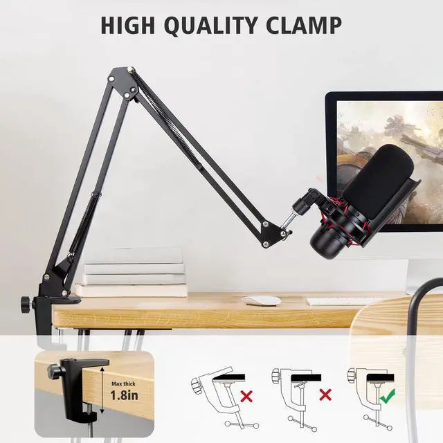 Alt view image 4 of 6 - HyperX ProCast Microphone Boom Arm - Mic Boom Arm Compatible with HyperX ProCast, Mic Arm Stand with Microphone Cover, Improve Sound Quality,Mic Boom Arm for ProCast by SUNMON