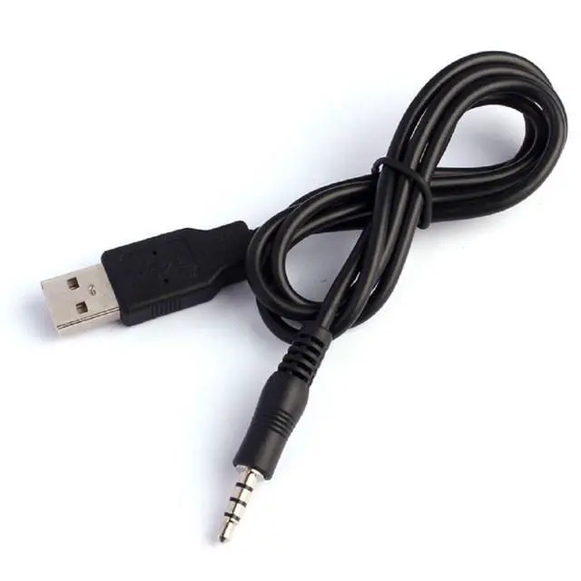 Main image of 3.5mm Aux to USB Adapter Cable 3ft USB 2.0 Male to 3.5mm Audio Jack Cord for Charging and Syncing Compatible with MP3 Players, Headphones, and Most Car Charger Models (Not All) Black