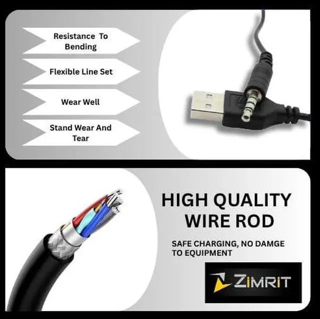 Alt view image 7 of 7 - 3.5mm Aux to USB Adapter Cable 3ft USB 2.0 Male to 3.5mm Audio Jack Cord for Charging and Syncing Compatible with MP3 Players, Headphones, and Most Car Charger Models (Not All) Black