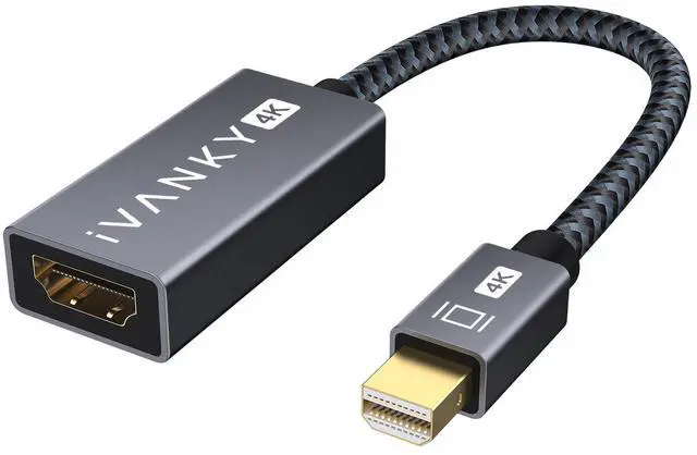 Main image of 4K Mini DisplayPort to HDMI Adapter, 4K@30Hz Mini DP to HDMI Adapter, Gold-Plated/Braided Thunderbolt 2 to HDMI Compatible with MacBook Air/Pro, Microsoft Surface Pro/Dock, Monitor, Projector