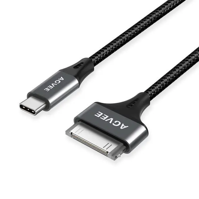 Alt view image 4 of 7 - [2 Pack 3ft USB-C to 30 Pin Cable for Old iPhone 4/4S iPad 1/2/3 iPod, Braided Metal Shell Type-C to 30Pin Adapter Charging Charger Data Cord, Dark Gray