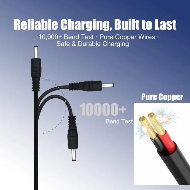 Alt view image 3 of 5 - 3 Pack 3.3FT USB to DC 3.5mm x 1.35mm Power Cable, 5V Charging Cord, Barrel Jack Plug Adapter for Small Electronics & DIY Devices,Black