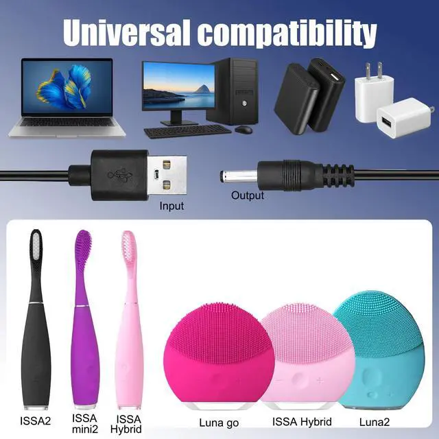Alt view image 2 of 5 - 3 Pack 3.3FT USB to DC 3.5mm x 1.35mm Power Cable, 5V Charging Cord, Barrel Jack Plug Adapter for Small Electronics & DIY Devices,Black