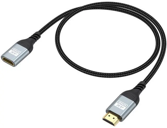Main image of 4K HDMI Extension Cable 2FT HDMI Extender, HDMI Male to Female Adapter Cord 4K@60Hz, 2K, 1080P, ARC, HDR, 3D Compatible with Laptop, HDTV, Monitor, Roku, Fire TV Stick, Xbox, PS5/PS4