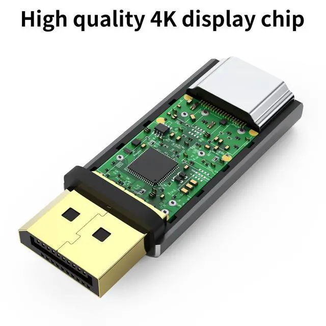 Alt view image 4 of 7 - Displayport to HDMI Adapter 4K 24K Gold Plated Displayport DP to HDMI Female ConverterUni-Directional Display Port to HDMI Converter Compatible for Lenovo, HP, Dell &More- Grey