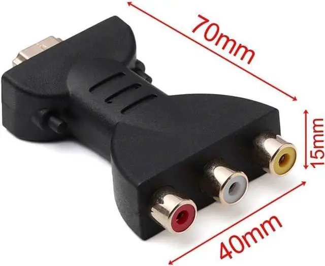 Alt view image 2 of 7 - Black HDMI to RCA Adapter, HDMI Male to 3 RCA Female Converter, AV Adaptor Audio Video Adapter Converter for TV HDTV DVD, Home Audio Accessories, Video Converters