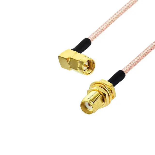 Alt view image 2 of 3 - WiFi Antenna Extension Cable SMA Male Right Angle to SMA Female Bulkhead Jack RG316 Cable 30cm 12 inch for WiFi Router Security IP Camera Monitor Mini PCIE