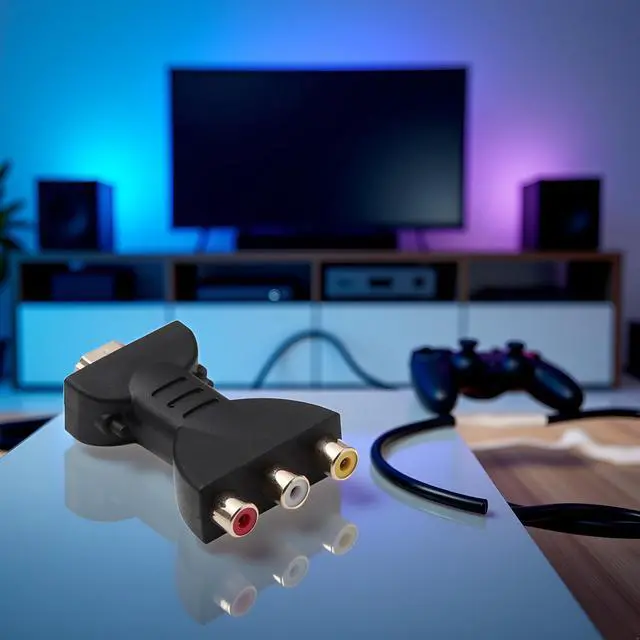 Alt view image 7 of 7 - Black HDMI to RCA Adapter, HDMI Male to 3 RCA Female Converter, AV Adaptor Audio Video Adapter Converter for TV HDTV DVD, Home Audio Accessories, Video Converters