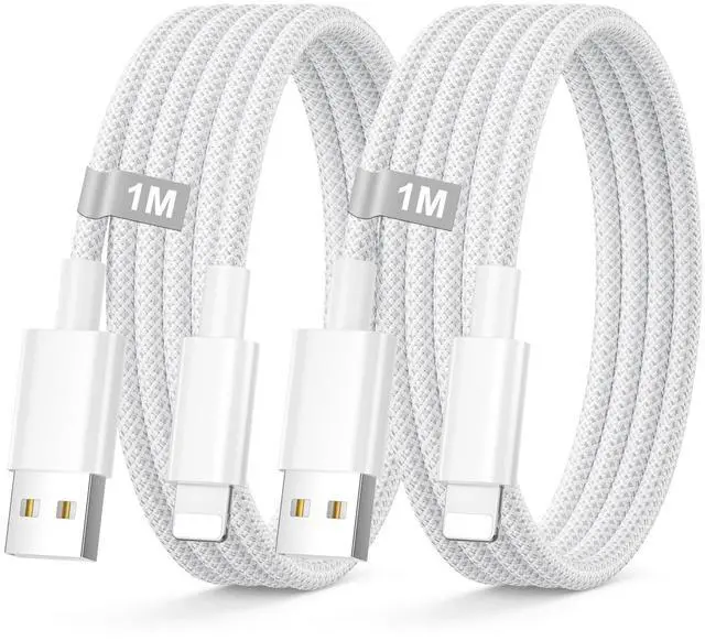 Main image of USB iPhone Charger Cable 3FT 2Pack Apple MFi Certified, USB to Lightning Cable Braided iPad Charger Cable iPhone Wire i Phone Charging Lead for iPhone 14/13/12 Mini/11 Pro Max/X/XR/XS/8/7Plus/SE/6/5