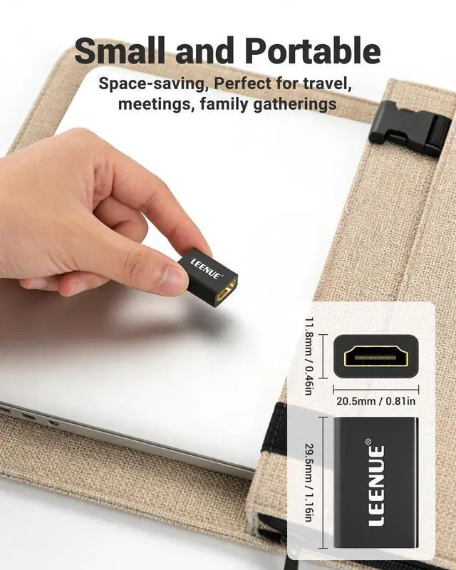 Alt view image 7 of 7 - HDMI Coupler 8K, Female to Female 2.1 HDMI Adapter, Connector 8K@60Hz / 4K@120Hz HDR Extender for HDTV, Laptop, PC, Monitor, Roku TV, 1 Pack