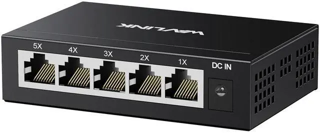 Main image of 5-Port Gigabit Ethernet Unmanaged Switch, Home Network Hub, Office Ethernet Splitter, Plug & Play, Desktop/Wall Mount, Silent Operation, Metal Case