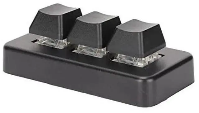 Main image of 3 Key Keypad, ABS RGB Backlit Mini 3 Keys USB Interface Keypad Mechanical Programmable Plug and Play Macro Keypad for Computer (Black)