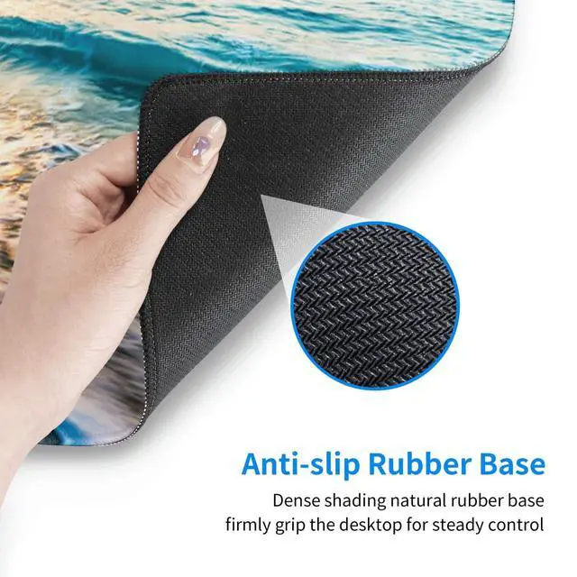 Alt view image 4 of 7 - Large Mouse Pad Gaming Mousepad XL Sunrise Beach Wave Desk Mat Mouse Pad Long 31.5x11.8 in Extended Big Mousepad Waterproof Desk Pad with Non-Slip Base and Stitched Edges Computer Keyboard Mat