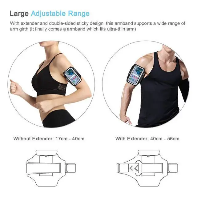 Alt view image 4 of 7 - Armband for Samsung Galaxy S26 S25 S24 S23 S22 Ultra/Plus/FE, Gym Running Workouts Arm Band with Earbuds Holder (Black)