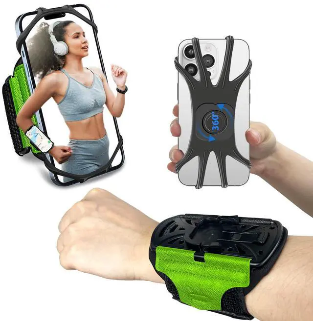 Main image of Wristband Phone Holder for Running,360° Rotatable & Upgrade Anti-Drop Suitable for Mobile PhonesFits All 4-6.5 Inch, scanners, Portable Computers, and PDAs(Green)