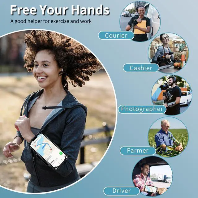Alt view image 6 of 7 - Wristband Phone Holder for Running,360° Rotatable & Upgrade Anti-Drop Suitable for Mobile PhonesFits All 4-6.5 Inch, scanners, Portable Computers, and PDAs(Green)