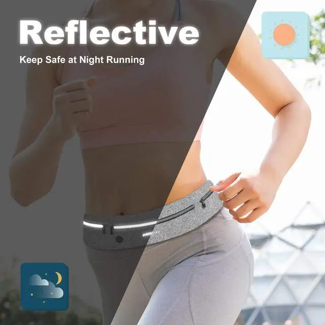 Alt view image 4 of 6 - Running Belt for Men/Women - Running Fanny Pack for iPhone 17/16/15/14 Pro Max Plus Samsung Google Ultra Light Waist Pack Phone Holder for Jogging, Walking, Cycling, Workout