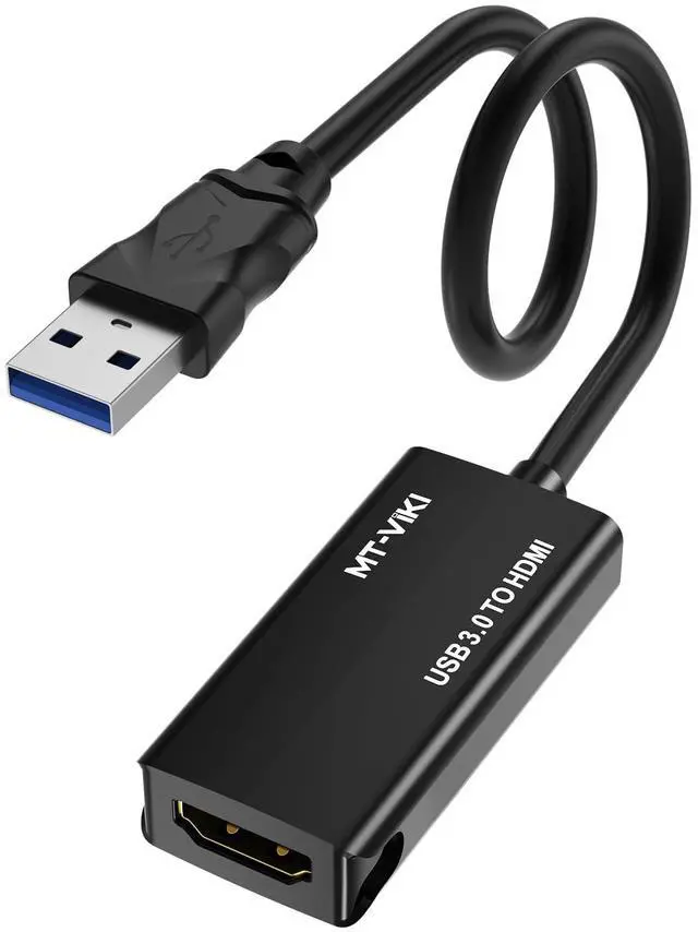 Main image of USB 3.0 to HDMI Adapter, USB 3.0 to HDMI Male to Female Adapter, 1080P Compatible with Mac OS, Windows 10/8.1/8/7 (Uni-Directional) 1 Pack
