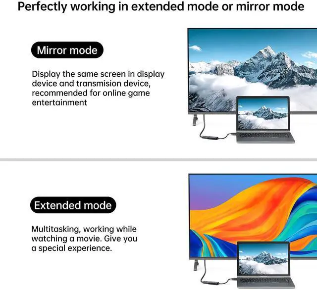 Alt view image 4 of 7 - USB 3.0 to HDMI Adapter, USB 3.0 to HDMI Male to Female Adapter, 1080P Compatible with Mac OS, Windows 10/8.1/8/7 (Uni-Directional) 1 Pack