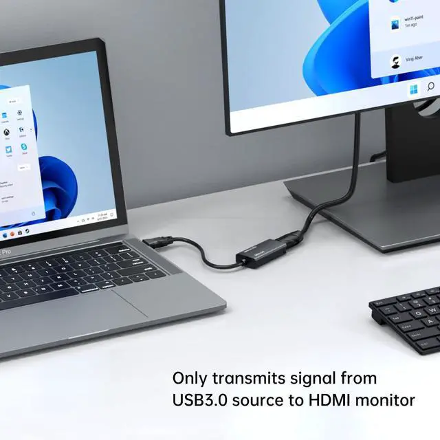 Alt view image 5 of 7 - USB 3.0 to HDMI Adapter, USB 3.0 to HDMI Male to Female Adapter, 1080P Compatible with Mac OS, Windows 10/8.1/8/7 (Uni-Directional) 1 Pack