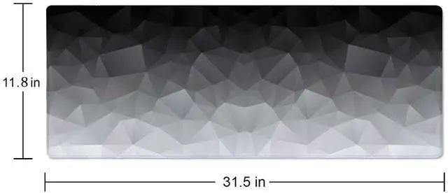 Alt view image 2 of 7 - White Grey Geometric Extended Big Mouse Pad Large,XL Gaming Mouse Pad Desk Pad,31.5x11.8inch Long Computer Keyboard Mouse Mat Mousepad with 3mm Non-Slip Base and Stitched Edge for Home Office Work