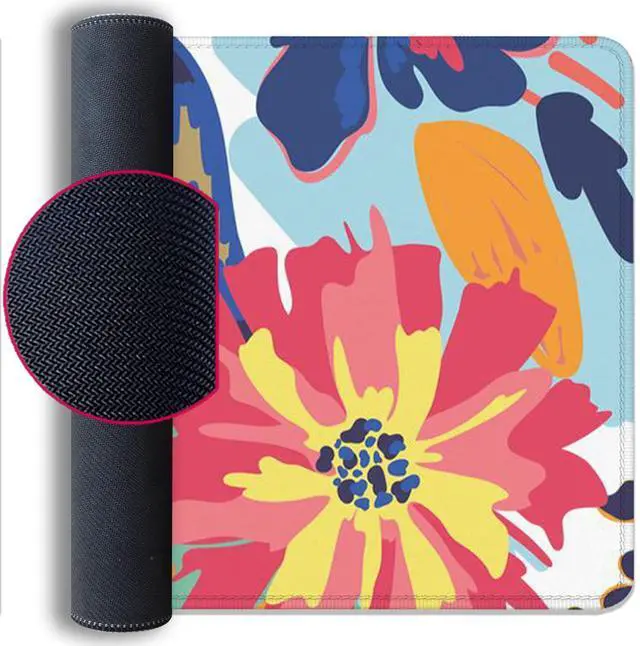 Alt view image 7 of 7 - Abstract Floral Leaves Mouse Pad Desk Mat,Boho Art Extended Gaming Mouse Pad with Stitched Edges,Non-Slip Waterproof Rubber Base for Office,Computer,Keyboard,Laptop and Home Desk Pad(27.5X11.8 in)