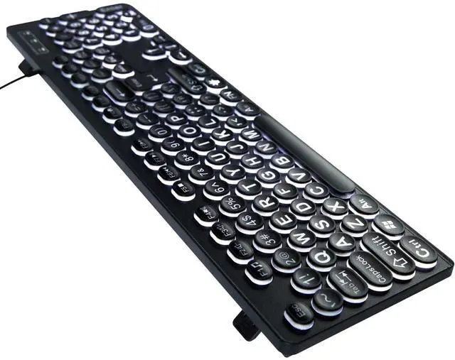 Alt view image 4 of 6 - MCSaite Wired Backlit USB Keyboard - 104 Keys Standard Full Size with White LED Large Letter Print Keyboard for Windows Desktop, Laptop, PC