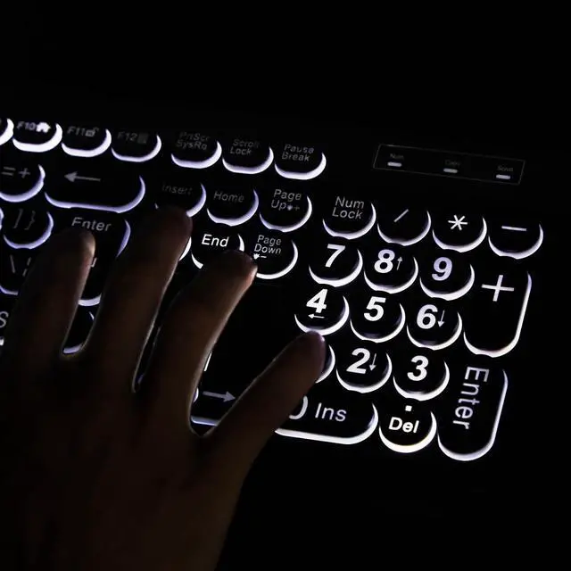 Alt view image 5 of 6 - MCSaite Wired Backlit USB Keyboard - 104 Keys Standard Full Size with White LED Large Letter Print Keyboard for Windows Desktop, Laptop, PC