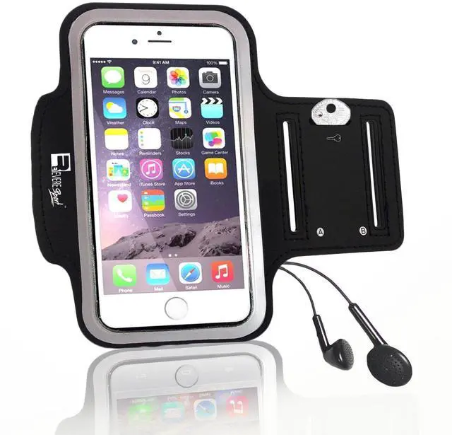 Alt view image 2 of 5 - Running Armband for iPhone SE 2020 / SE 2022 with Fingerprint ID Access. Sports Phone Arm Case Holder for Jogging, Gym Workouts