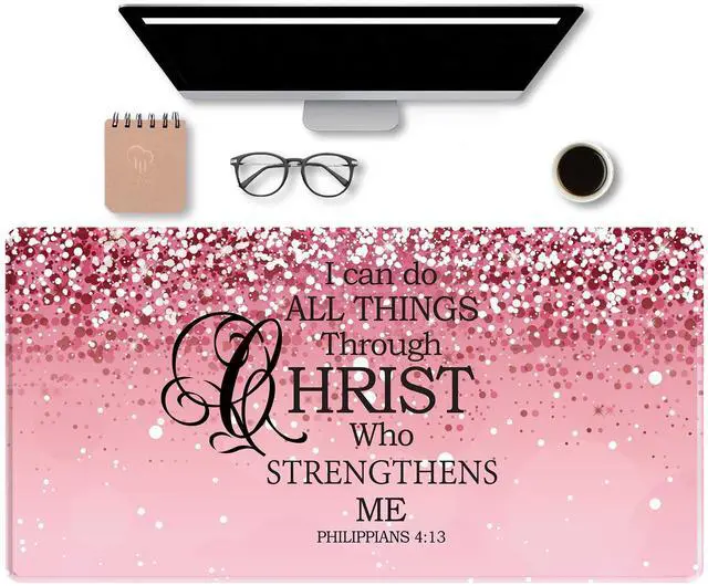 Alt view image 2 of 7 - Large Desk Mat Extended Mouse Pad, Pink Cute Mousepad Desk Pad,Waterproof Durable Non-Slip Rubber Base Gaming Mousepad Desk Mat for Office/Home/Desktop,Pink Mouse Pad for Women